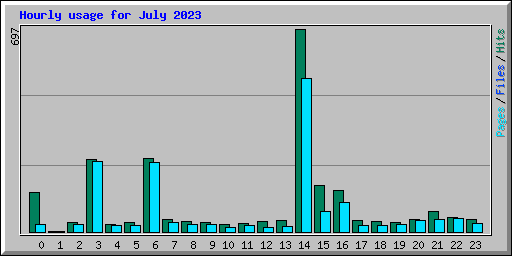 Hourly usage for July 2023